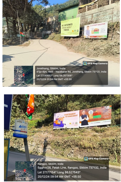 Month long display of hoardings and banners